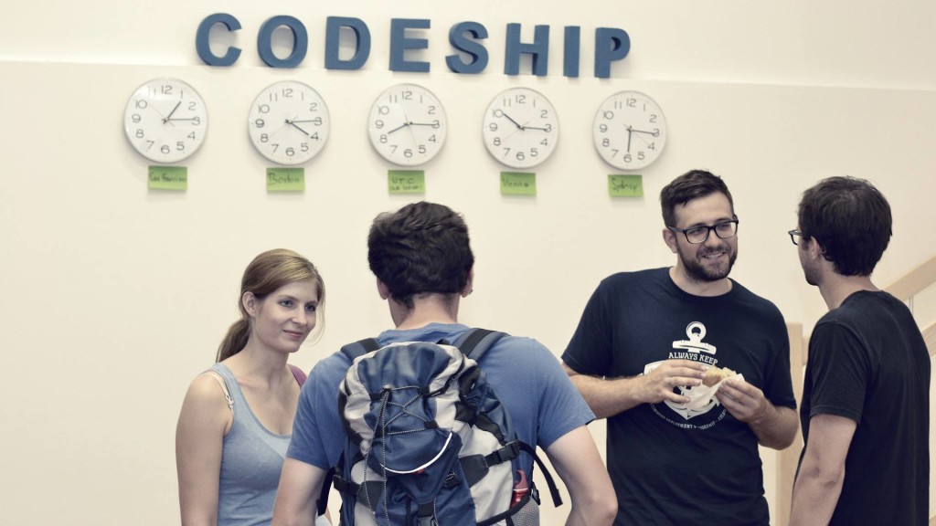 The Codeship team at their Vienna office opening party