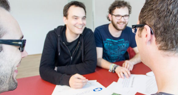 The Usersnap team with Thomas on the outer left side